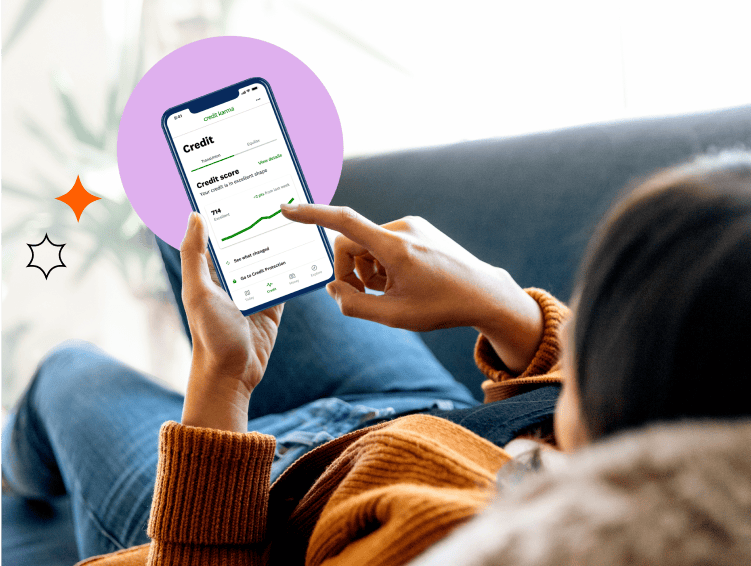 person scrolling through Credit Karma app